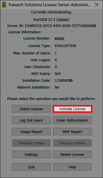 License installation 